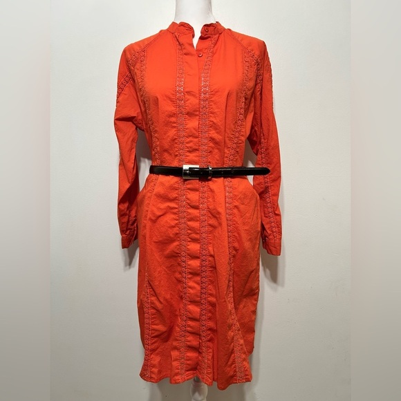 Melissa Odabash Emily Crochet Trim Lace Eyelet Cotton Button Up Shirt Dress - Picture 2 of 13